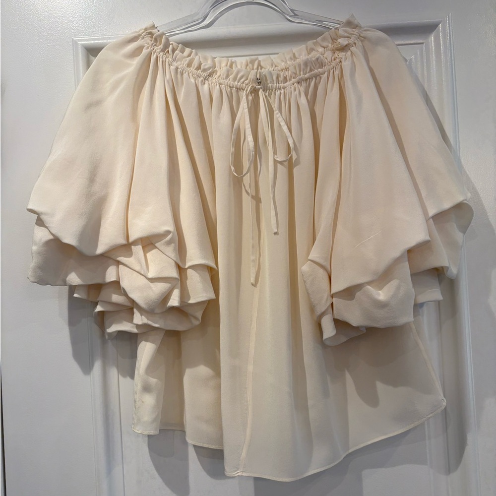 Diane Von Furstenberg Gorgeanne Cream Blouse